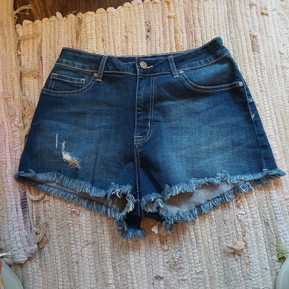 NEW YORK REWASH Shorts Bermuda High Rise Cotton blue womens used sz 9/29 summer - Picture 3 of 8